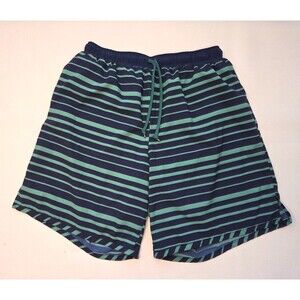 Rabbit Men's Mediun Surf 'n Turf Shorts 7"  Brief Lined Striped Navy Green